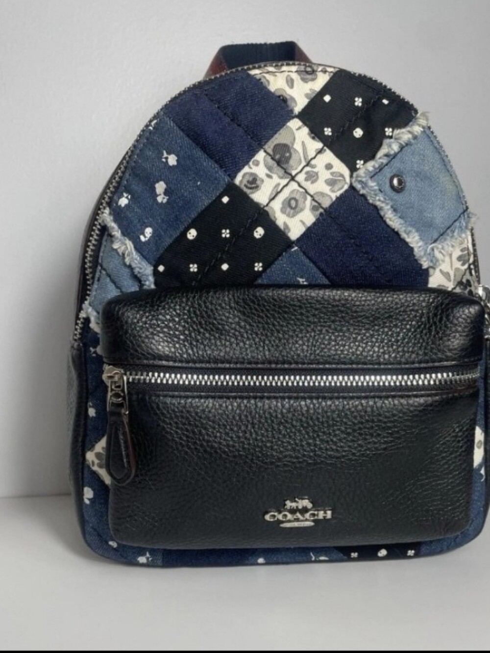 Coach Women's Multicolor Patchwork Blue Mini Backpack Leather F72771